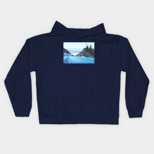 Looking Back. Winter Landscape Photograph Kids Hoodie